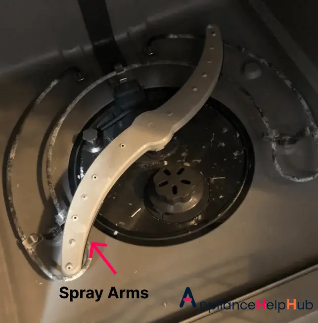 GE-Dishwasher-Leaking-from-Bottom, spray arms